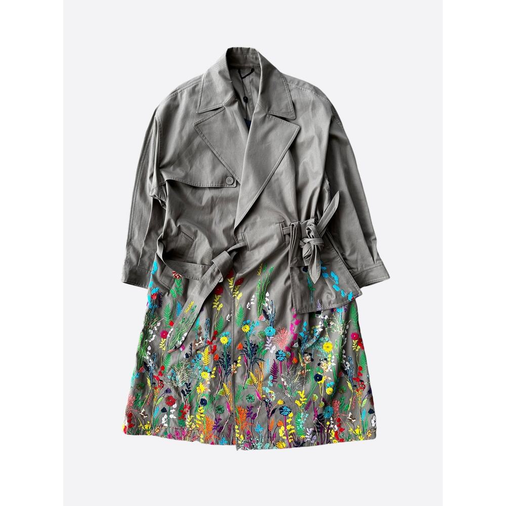 Louis Vuitton Beige Flower Embroidered Trench Jacket